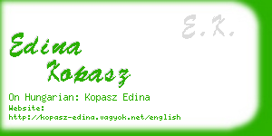 edina kopasz business card